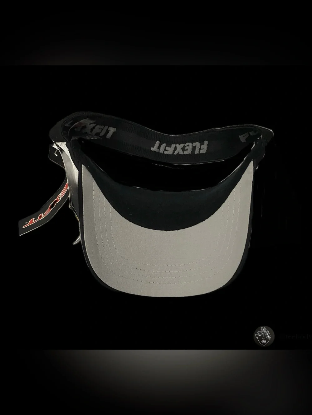 NWT Flexfit Blank Athletic Sun Visor Hat Adjustable Solid Black Sport
